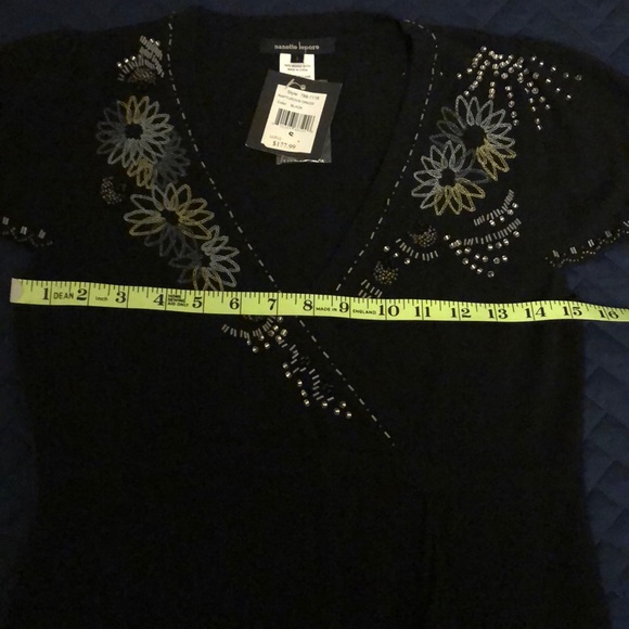 NWT Nanette Lepore size S black knit beaded dress - Picture 5 of 8